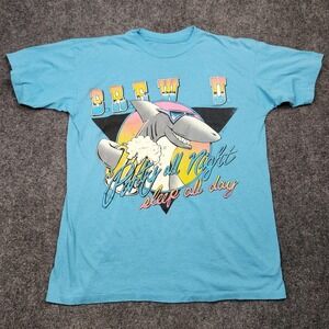 Vintage Brew U Shirt Mens XL Shark Party All‎ Night 80s 90s Graphic Tee